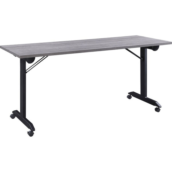 Lorell Mobile Folding Training Table, Rectangle Top, Powder Coated Base, 23.63" x 29.50" Table Top Width, 63" Height, Assembly Required, Gray (LLR60741)