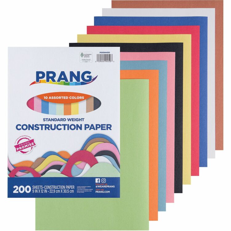 Prang Economy Construction Paper, 200 sheet, 9&quot;x 12&quot;, Assorted (PACP0094450) Pack of 50