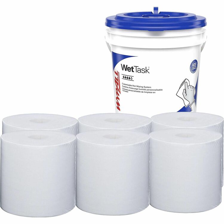 Wypall Wipers, Disinfect/Sanitize, 12 x 12 1/2, White, 90/Roll, 6/Carton (KCC06211) 6 Rolls