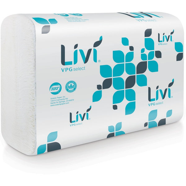 Livi Multifold Towel, 1-Ply, 5 x 10.55, White, 220/Carton (SOL50861) Case of 10