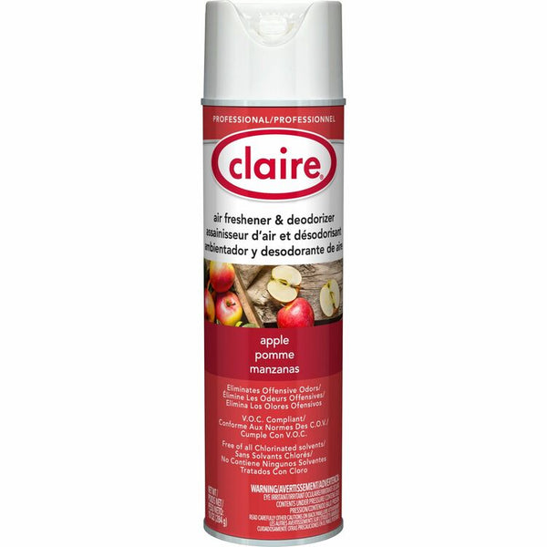 Claire Apple Air Freshener & Deodorizer, Aerosol, 20 fl oz (0.6 quart), Dutch Apple, 12/Pack (CGCCL161) Each