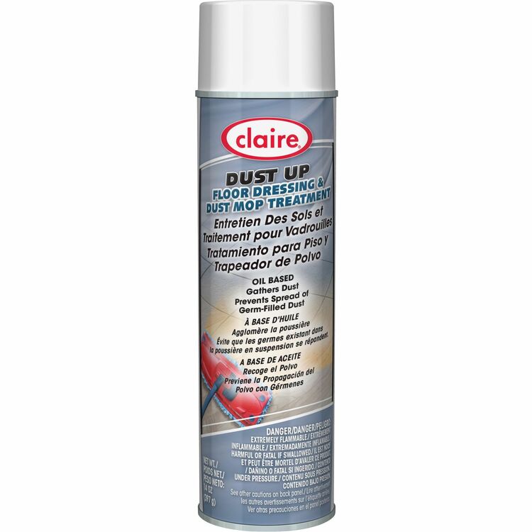 Claire Dust Up Dust Mop Treatment, 20 oz, Ready-To-Use Aerosol, Spray, 20 fl oz (0.6 quart), Pleasant Lemon Scent, 12/Can (CGCCL875) Each