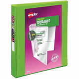 Avery Durable View 3 Ring Binder, 1 Inch Slant Rings, 1 Green Binder (17832), 1" Binder Capacity, Letter, 8½" x 11", 3 x 1" Ring (AVE17832) Each