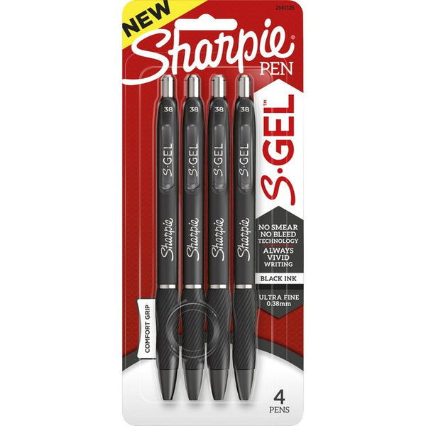 Sharpie S-Gel Pens, 0.38 mm Pen Point Size, Black Gel-based Ink (SAN2141125) Each