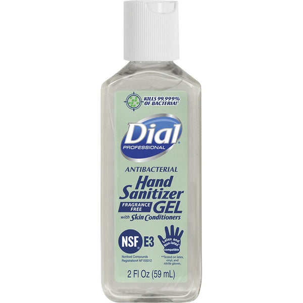Dial Hand Sanitizer Gel, Fragrance-free Scent, 2 fl oz (59.1 mL), Bacteria Remover, Hand, Clear, Dye-free (DIA31859)