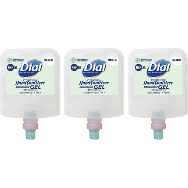 Dial Hand Sanitizer, Gel, Antibacterial, Manual, 40.5oz, 3/CT, CL (DIA19708CT)