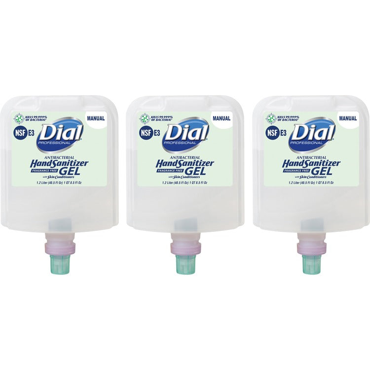 Dial Hand Sanitizer, Gel, Antibacterial, Manual, 40.5oz, 3/CT, CL (DIA19708CT) Case of 3