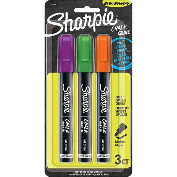 Sharpie Dry Erase Marker, Chalk-based Ink, Opaque Barrel, 3/Pack (SAN2103006)