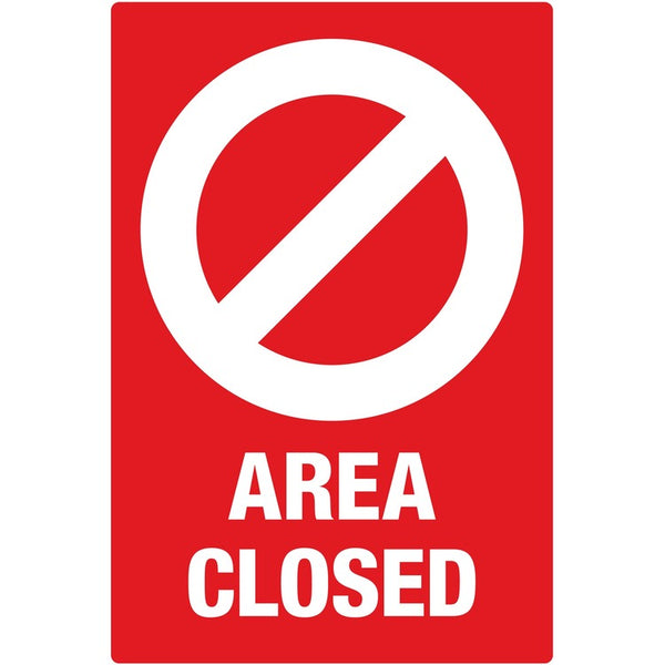 Avery&reg; Decal, "Area Closed" , F/Table/Chair, 4"X6" , 10/Pk, Red (AVE83071)