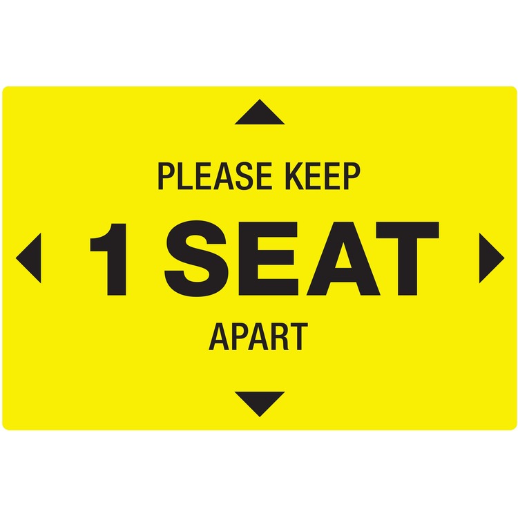 Avery&reg; Decals,"Please Keep 1 Seat Apart" ,F/Chair,4"X6" ,10/Pk,We (AVE83073)