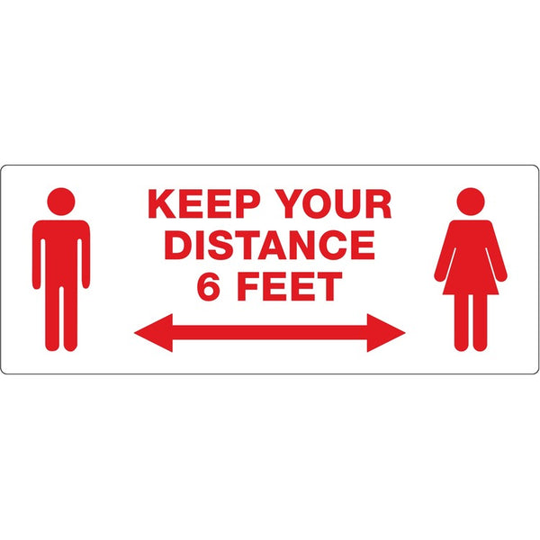 Avery&reg; Decal,"Keep Your Distance" ,Wall,3-1/4"X8-3/8" ,15/Pk,Mi (AVE83079)