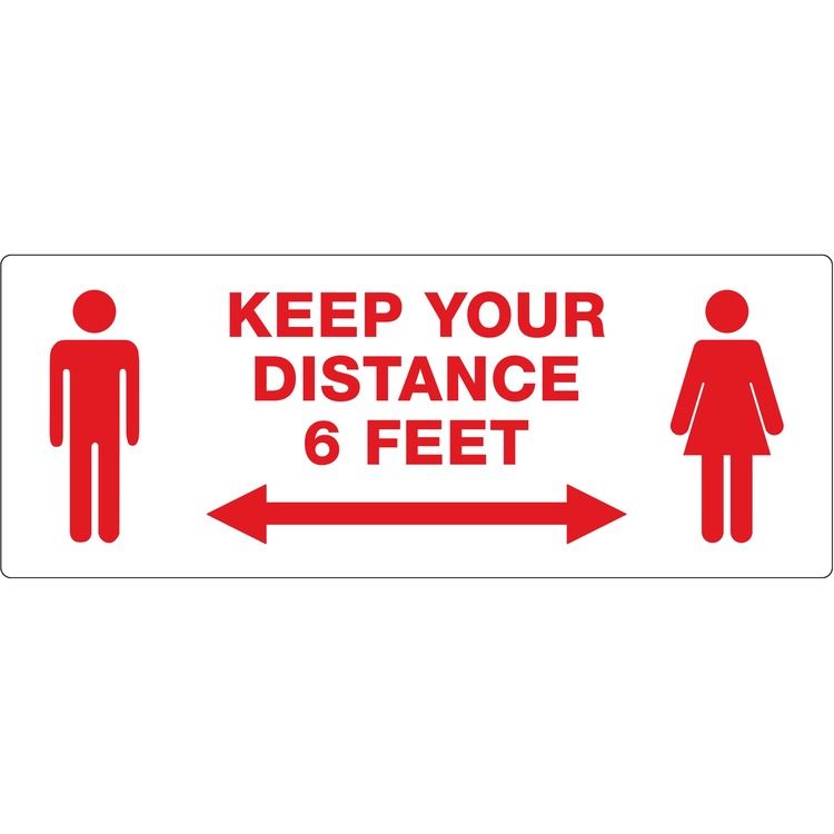 Avery&reg; Decal,"Keep Your Distance" ,Wall,3-1/4"X8-3/8" ,15/Pk,Mi (AVE83079)