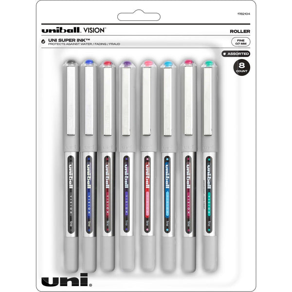 uniball&trade; Rollerball Pen, Nonrefillable, 0.7Mm, 8/Pk, Assorted (UBC1782104) Pack of 8