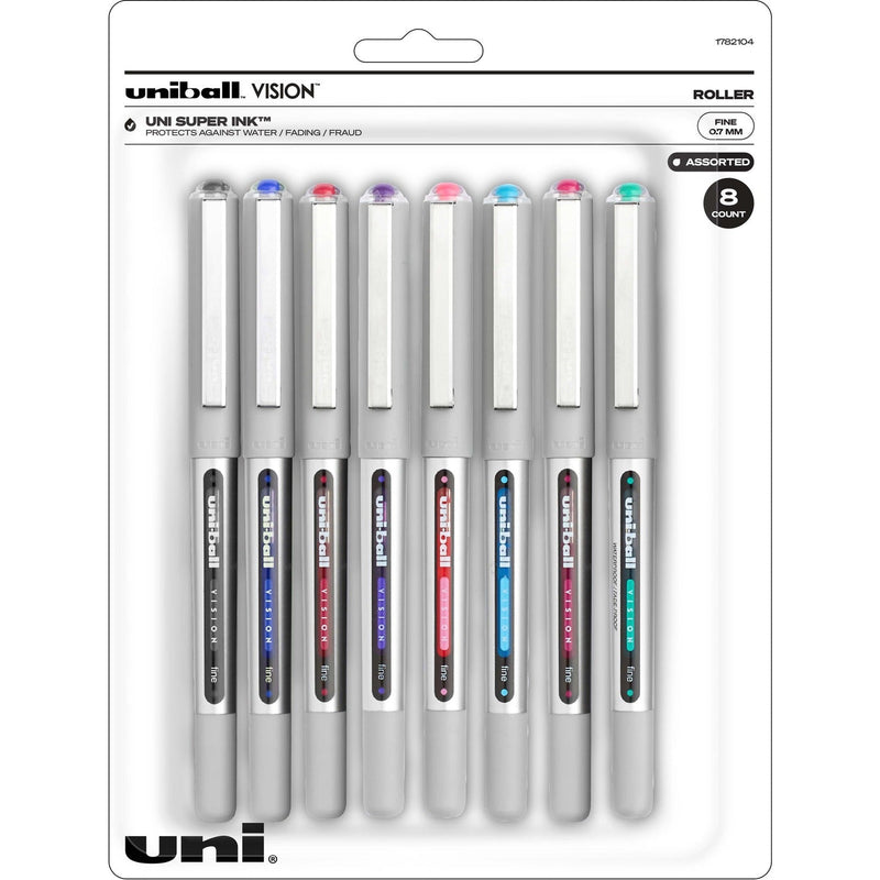 uniball&trade; Rollerball Pen, Nonrefillable, 0.7Mm, 8/Pk, Assorted (UBC1782104) Pack of 8