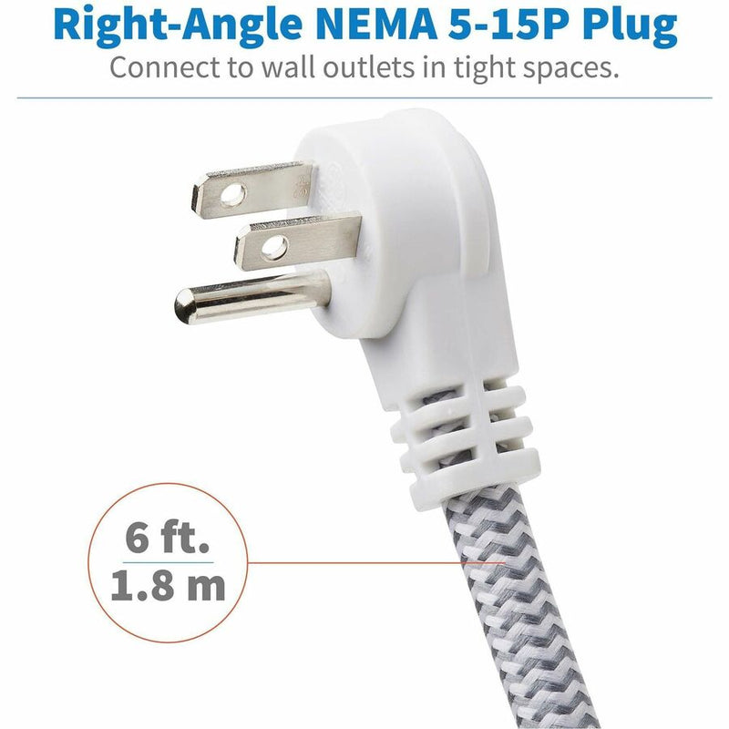 Tripp Lite by Eaton TLP66USB 5-Outlet Surge Suppressor/Protector, 5 x NEMA 5-15R, 4 x USB, 1800 VA, 1200 J, 120 V AC Input, 6 ft (TRPTLP66USB) Each