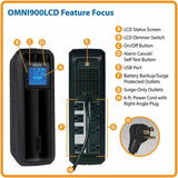 Tripp Lite series OmniSmart OMNI900LCD 900 VA Tower UPS (TRPOMNI900LCD) Each