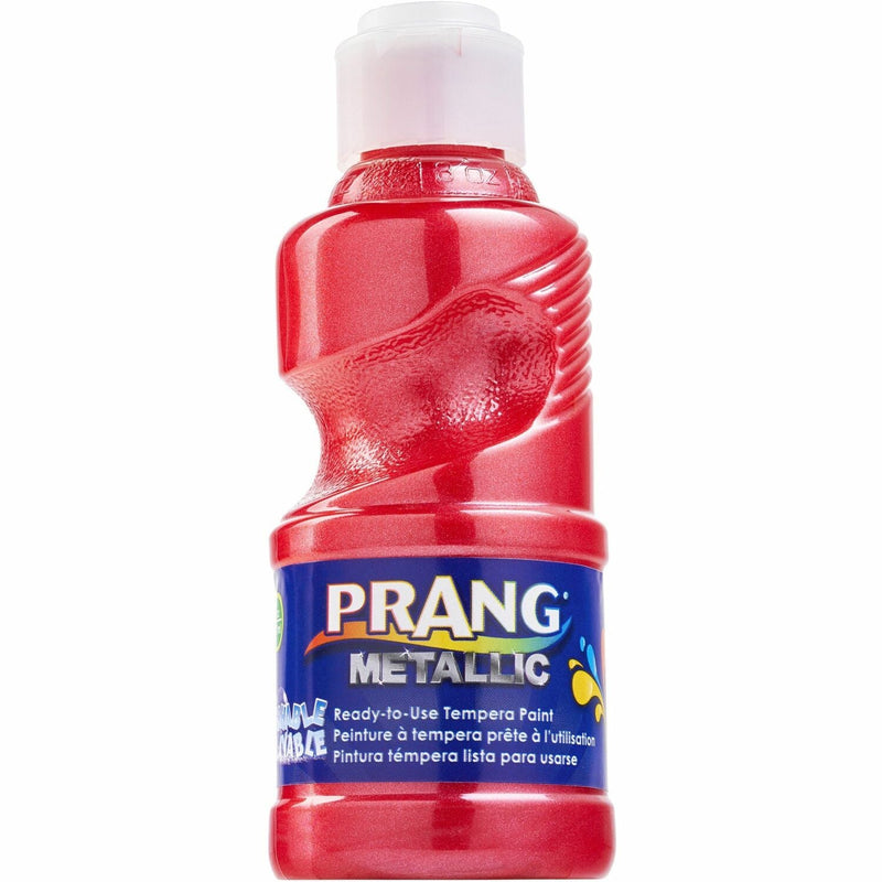 Prang Ready-to-Use Washable Metallic Paint, 8 fl oz, Metallic Red (DIXX11761) Each