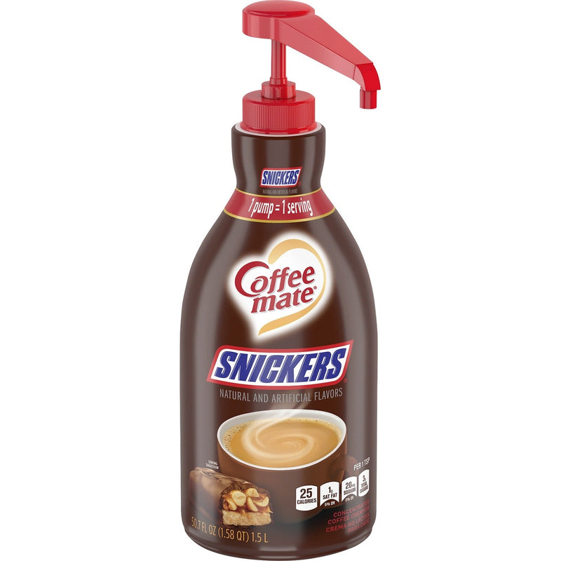 Coffee mate Snickers Creamer Concentrate, Snicker Flavor, 50.72 fl oz (1.50 L), 1EachBottle (NES97955) Each