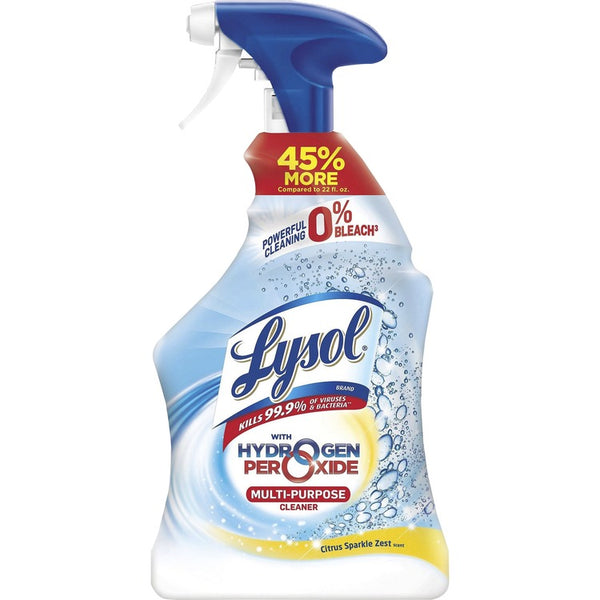 Lysol Hydrogen Peroxide Cleaner, Liquid, 32 fl oz (1 quart), Citrus ScentSpray Bottle (RAC89289)