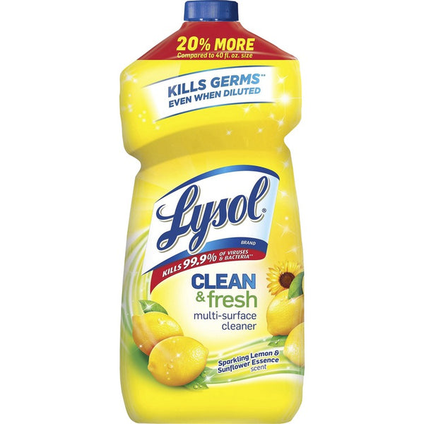 Lysol Multisurface Lemon Cleaner, 48 oz (3 lb), Lemon Scent, Yellow (RAC89962)