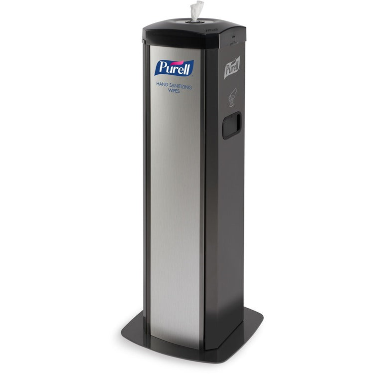 PURELL&reg; DS360 Hand Sanitizing Wipes Station, Steel, Black, Durable (GOJ911401SLVHSW) Each