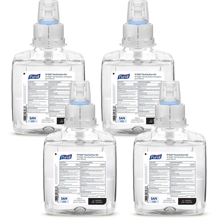 PURELL&reg; VF PLUS Hand Sanitizer Gel Refill, 40.6 fl oz (1200 mL), 4/Carton (GOJ519904) Case of 4