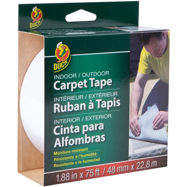 Duck Brand Indoor/Outdoor Carpet Tape, 25 yd Length x 1.88" Width, 1/Roll, White (DUC286372) 1 Roll