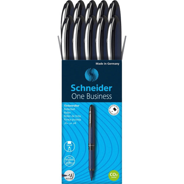 Schneider Rediform One Business Rollerball, 0.6 mm Pen Point Size, Black, 10/Pack (RED183001) Pack of 10