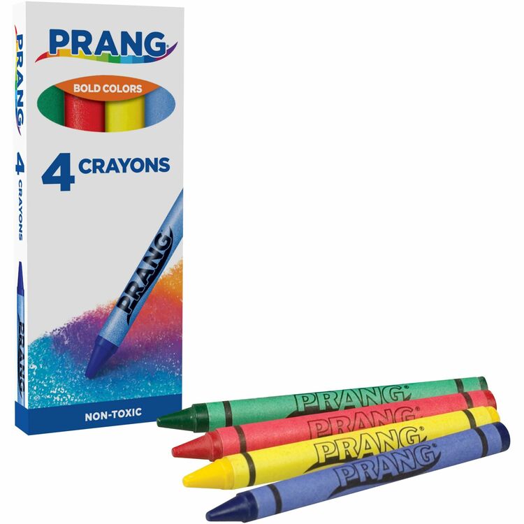 Prang Crayons, Green, Red, Yellow, Blue, 4/Pack (DIXX150) Pack of 4