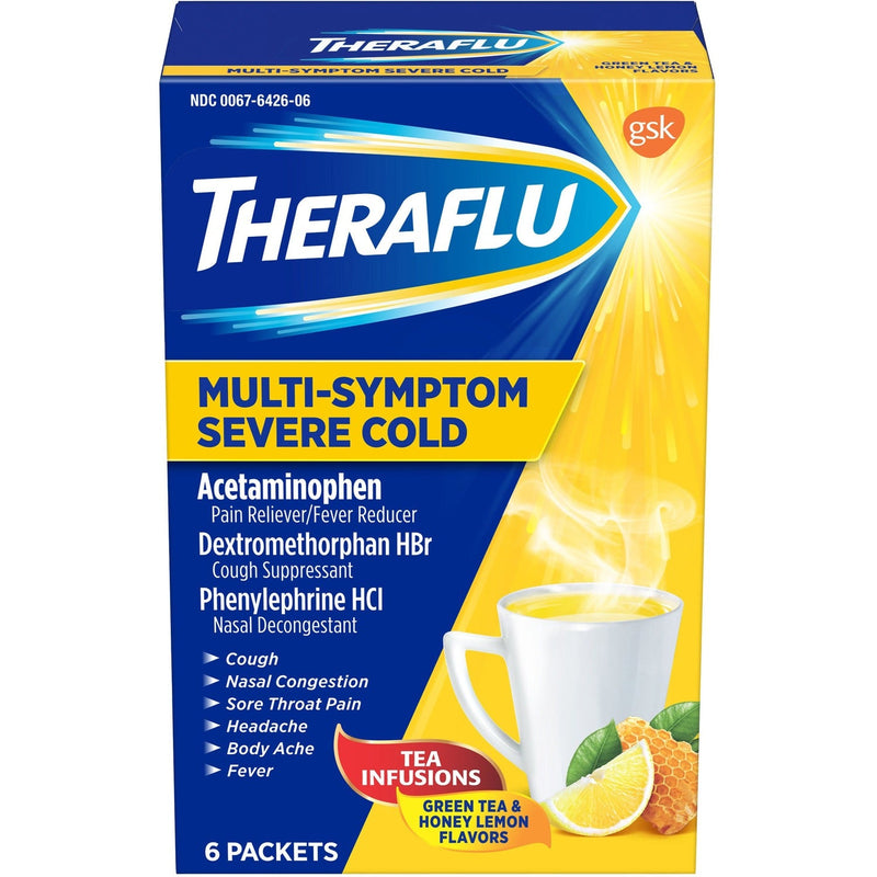 Theraflu Theraflu Daytime Cold Medicine - For Cold, Flu, Nasal Congestion, Cough, Body Ache, Sore Throat, Sinus Pain, Headache, Fever - Green Tea - 1 / Each (GKC91706) Each