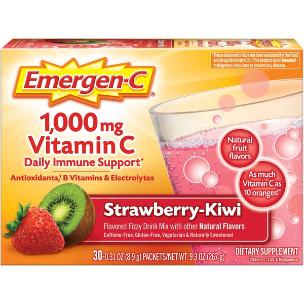 Emergen-C Strawberry-Kiwi Vitamin C Drink Mix - For Immune Support - Strawberry Kiwi - 30 / Each (GKC30319) Each