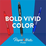 Paper Mate Profile Gel Pen, Retractable, Bold 1 mm, Blue Ink, Translucent Blue Barrel, Dozen (PAP2102161) 1 Dozen