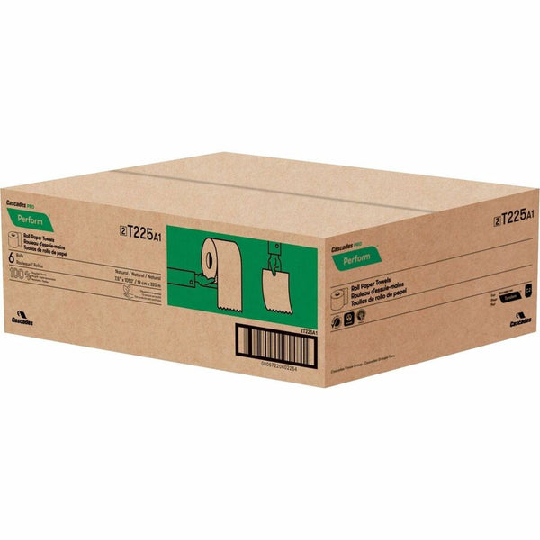 Cascades PRO Roll Towels for Tandem, 1 Ply, 7.50" Width x 1050 ft Length, Natural, 6/Carton (CSDT225) Case of 6