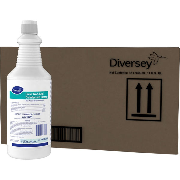 Diversey Crew Non-Acid Disinfectant Cleaner - Ready-To-Use Liquid - 32 fl oz (1 quart) - Fresh ScentBottle - 12 / Carton - Blue (DVO100925283CT) Case of 12