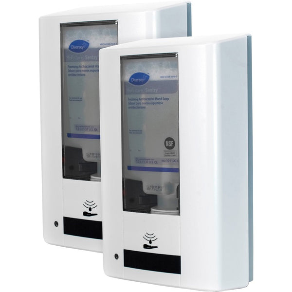 Diversey IntelliCare Hybrid Dispenser - Automatic/Manual - 1.37 quart Capacity - Durable, Lockable, Site Window, Tamper Resistant, Scratch Resistant, UV Resistant, Refillable - White - 2 / Carton (DVOD6205568CT) Case of 2