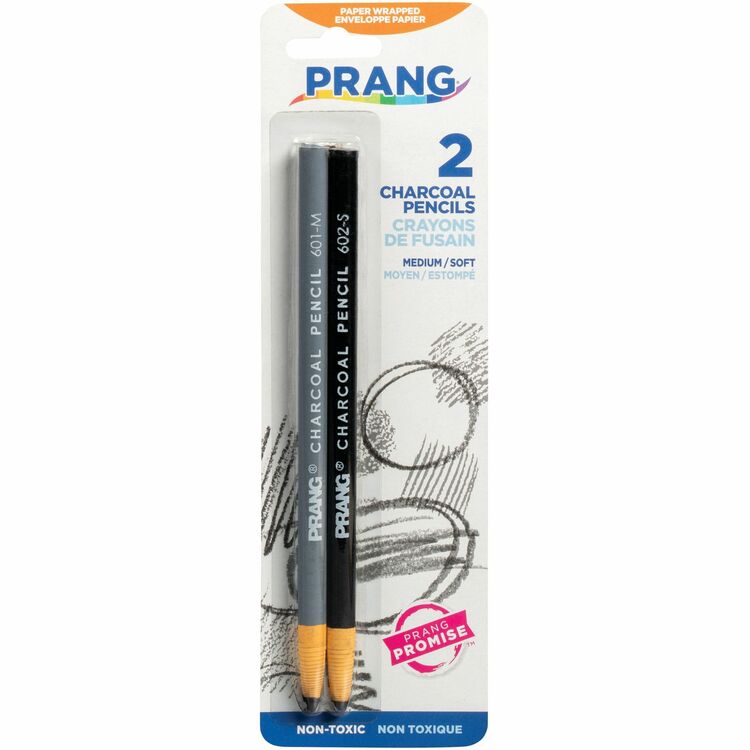 Prang Charcoal Pencils - Black Lead - 2 / Each (DIXX60300) Pack of 2