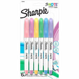 Sharpie S-Note Art Marker, Papaya, Raspberry, Lemonade, Sea Green, Periwinkle, Grape Ink, 6/Pack (SAN2130683) Pack of 6