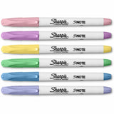 Sharpie S-Note Art Marker, Papaya, Raspberry, Lemonade, Sea Green, Periwinkle, Grape Ink, 6/Pack (SAN2130683) Pack of 6
