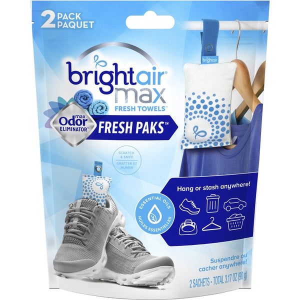 Bright Air Fresh Pak Sachets - Sachet - Fresh - 2 / Pack - Odor Neutralizer, Phthalate-free, Paraben-free, Formaldehyde-free, NPE-free, BHT Free (BRI900612) Pack of 2