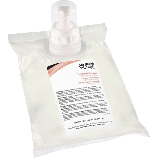 Health Guard EZ Foam Refill Enriched Lotion Soap - Floral Scent - 33.8 fl oz (1000 mL) - Soil Remover - Multipurpose, Hand - White - Textured - 6 / Carton (KUT8141) Case of 6