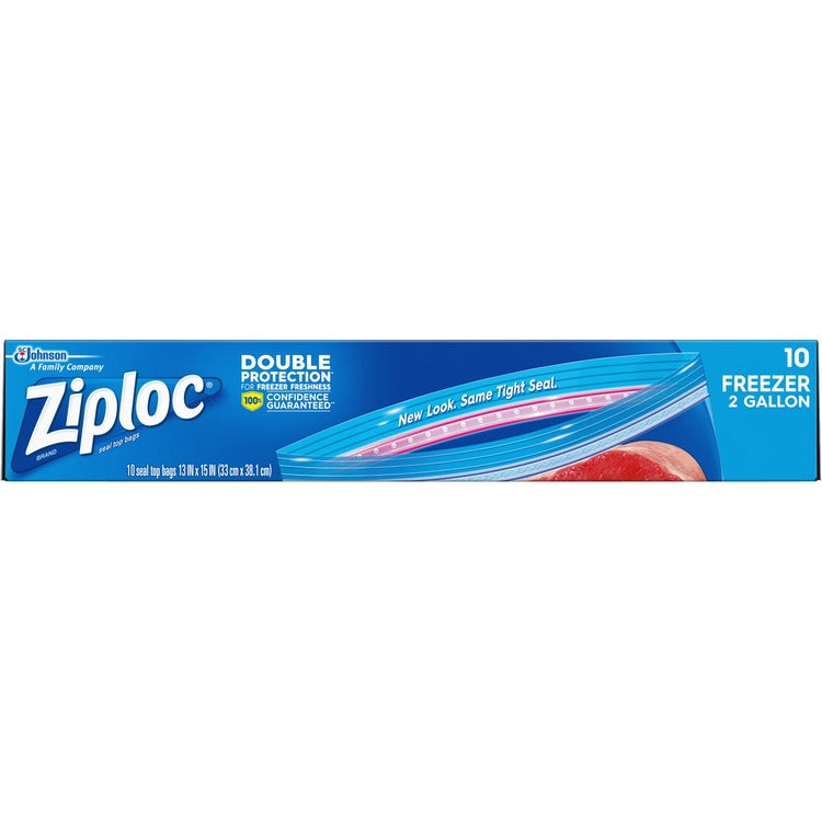 Ziploc&reg; 2-Gallon Freezer Bags - Extra Large Size - 2 gal - 13" Width - Clear - 10/Box (SJN665258) Box of 10