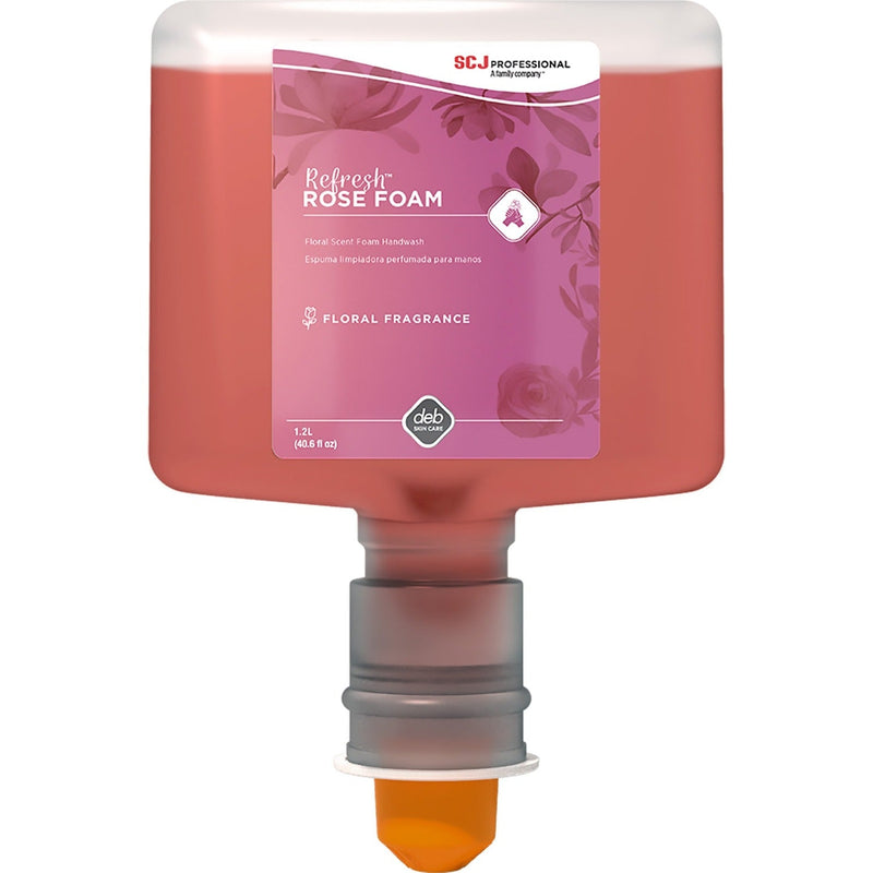 SC Johnson TF Refill Refresh Rose Foam Handwash - Rose Scent - 40.6 fl oz (1200 mL) - Cartridge Dispenser - Dirt Remover, Kill Germs - Skin, Washroom, Hand - Pink - Anti-irritant - 3 / Carton (SJNRFW120TF) Case of 3