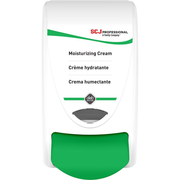 SC Johnson Moisturizing Cream Dispenser - 1 Each - Green - Plastic, Glass (SJNRES1LDS) Each