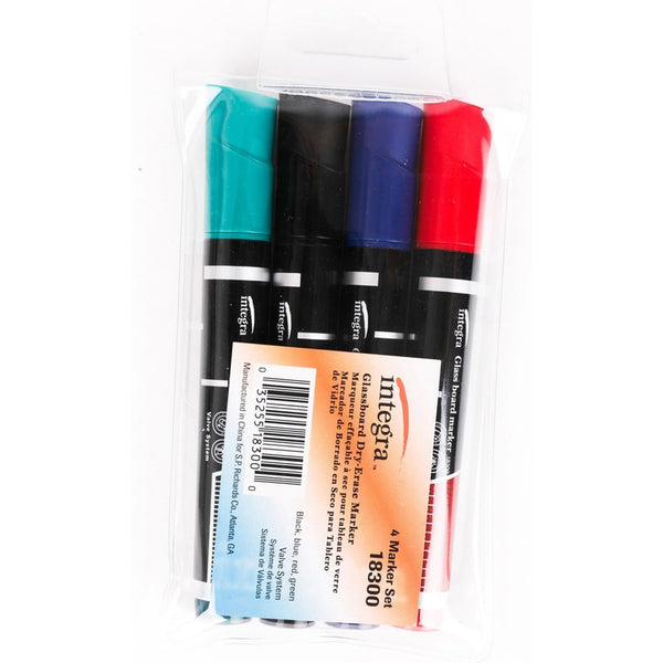 Integra Dry-Erase Markers - Assorted - 4 / Pack (ITA18300)