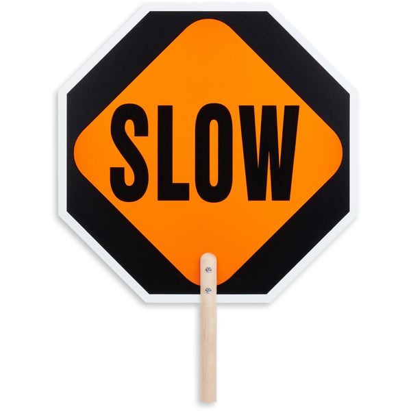 Tatco STOP / SLOW 2-sided Handheld Sign - 1 / Each - STOP/SLOW Print/Message - 0.2" x 18" Height (TCO17530) Each