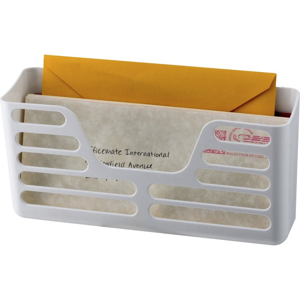 Officemate Magnetplus&trade; Magnetic Utility Pocket - 2 Pocket(s) - 5.3", x 10.3" x 3" Depth - Magnetic, Suction Cup, Closet, Sturdy, Front Cut-out, Damage Resistant - White - 1 Each (OIC92541) Each