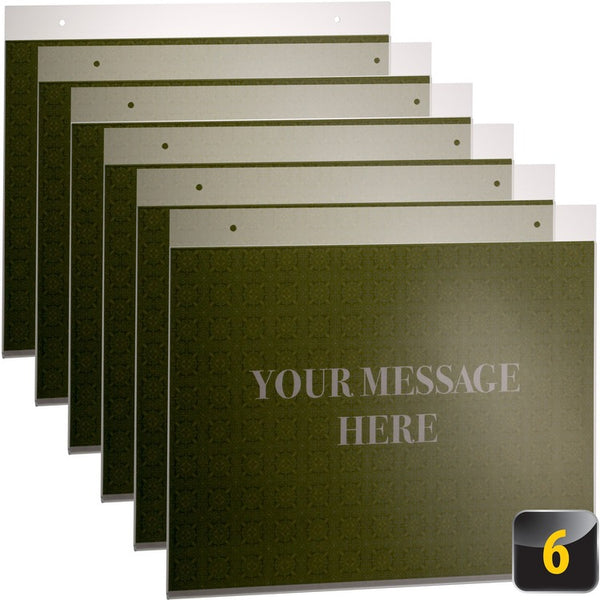 Officemate Horizontal Sign Holder, 6PK - 1 / Each - 11" x 8.5", - 11" Holding Width x 8.50" Holding Height - Rectangular Shape - Easy to Use, Durable, Hanging Hole - Plastic - Clear (OIC23061) Box of 6
