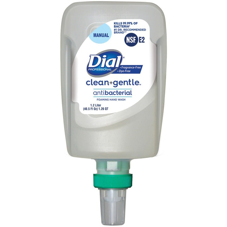 Dial FIT Refill Clean+ Foaming Hand Wash - 40.6 fl oz (1200 mL) - Bacteria Remover, Odor Remover - Skin, Hand - Fragrance-free, Dye-free - 3 / Carton (DIA32100) Case of 3