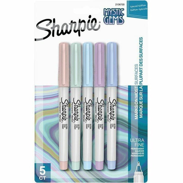 Sharpie Mystic Gems Permanent Markers - Ultra Fine Marker Point - Multi - 5 / Pack (SAN2136730)