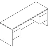 HON® 10500 Series Kneespace Credenza with 3/4-Height Pedestals, 60" x 24" x 29.5", Pinnacle (HON10565PINC)